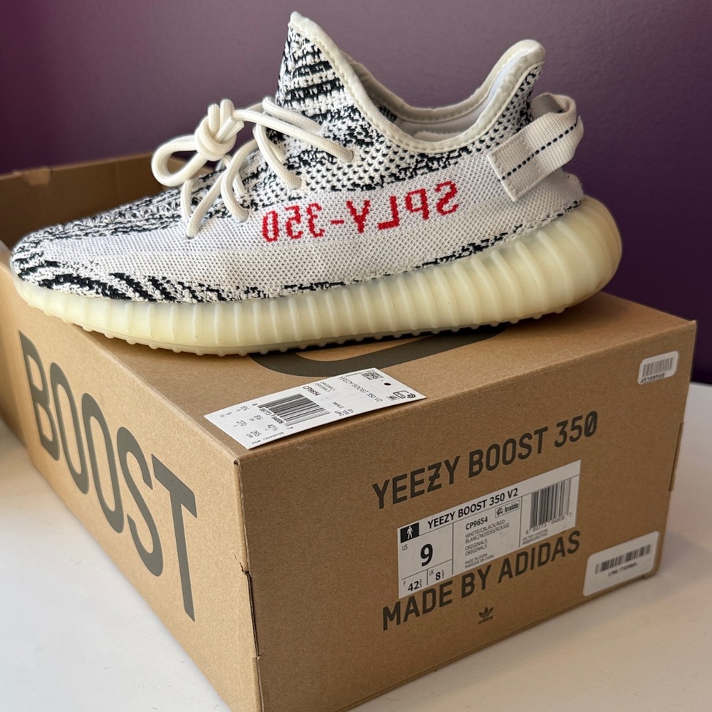 Adidas Mens Yeezy Boost 350 V2 - Black, White, and Red